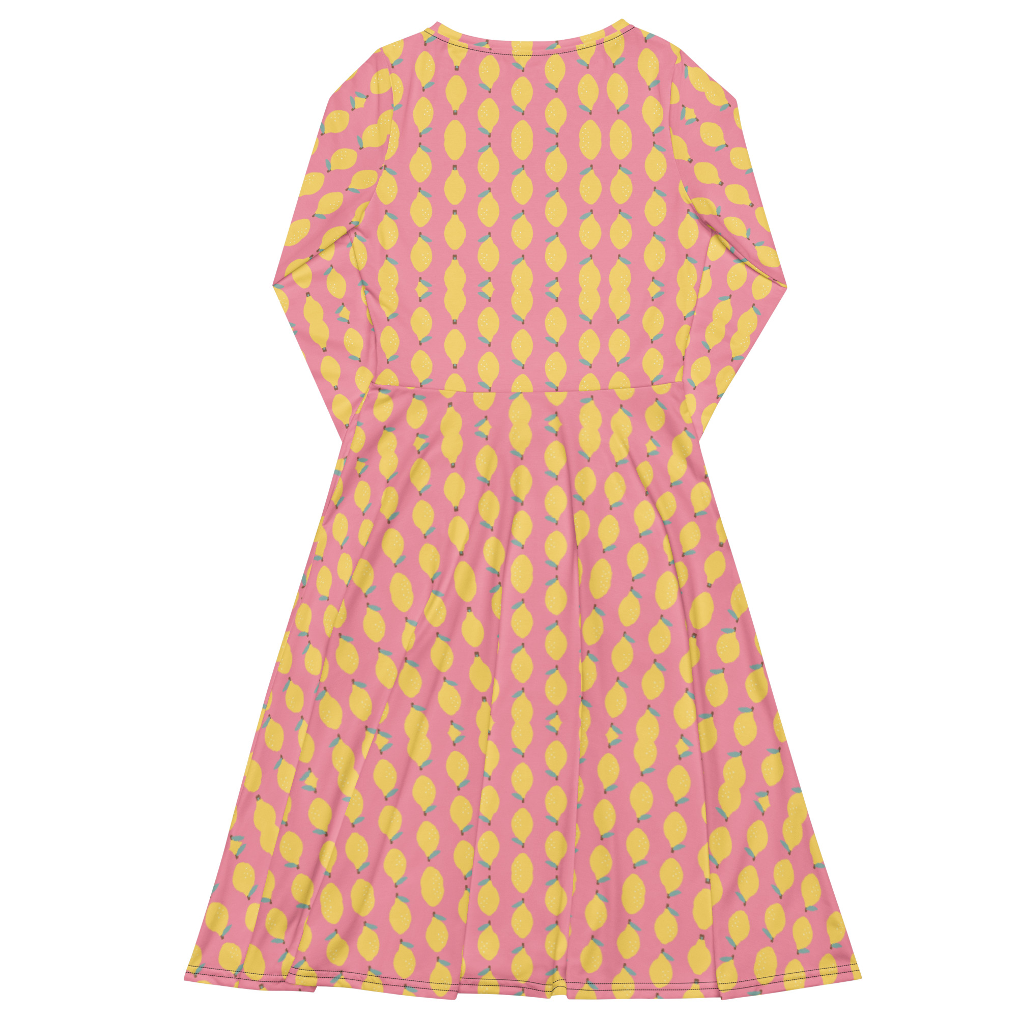 All-over print long sleeve midi dress - Image 2