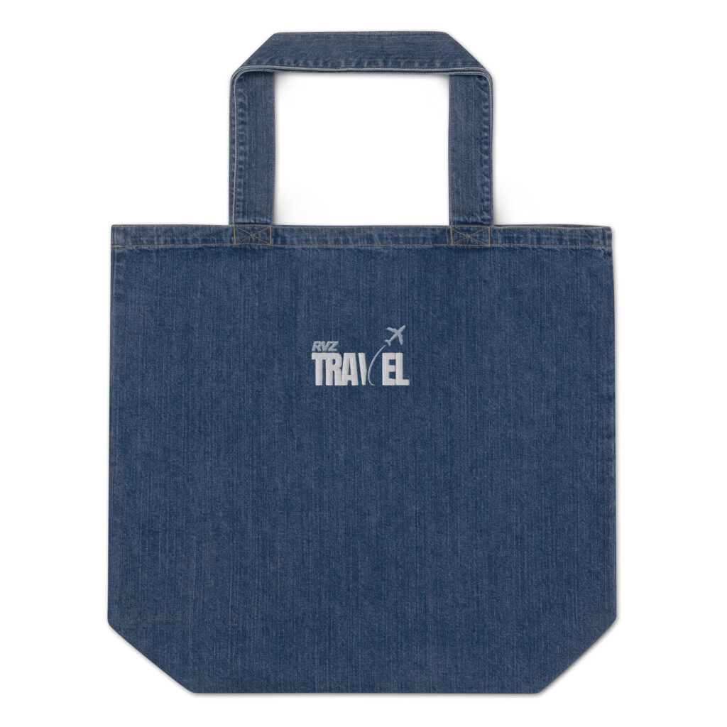 Organic denim tote bag