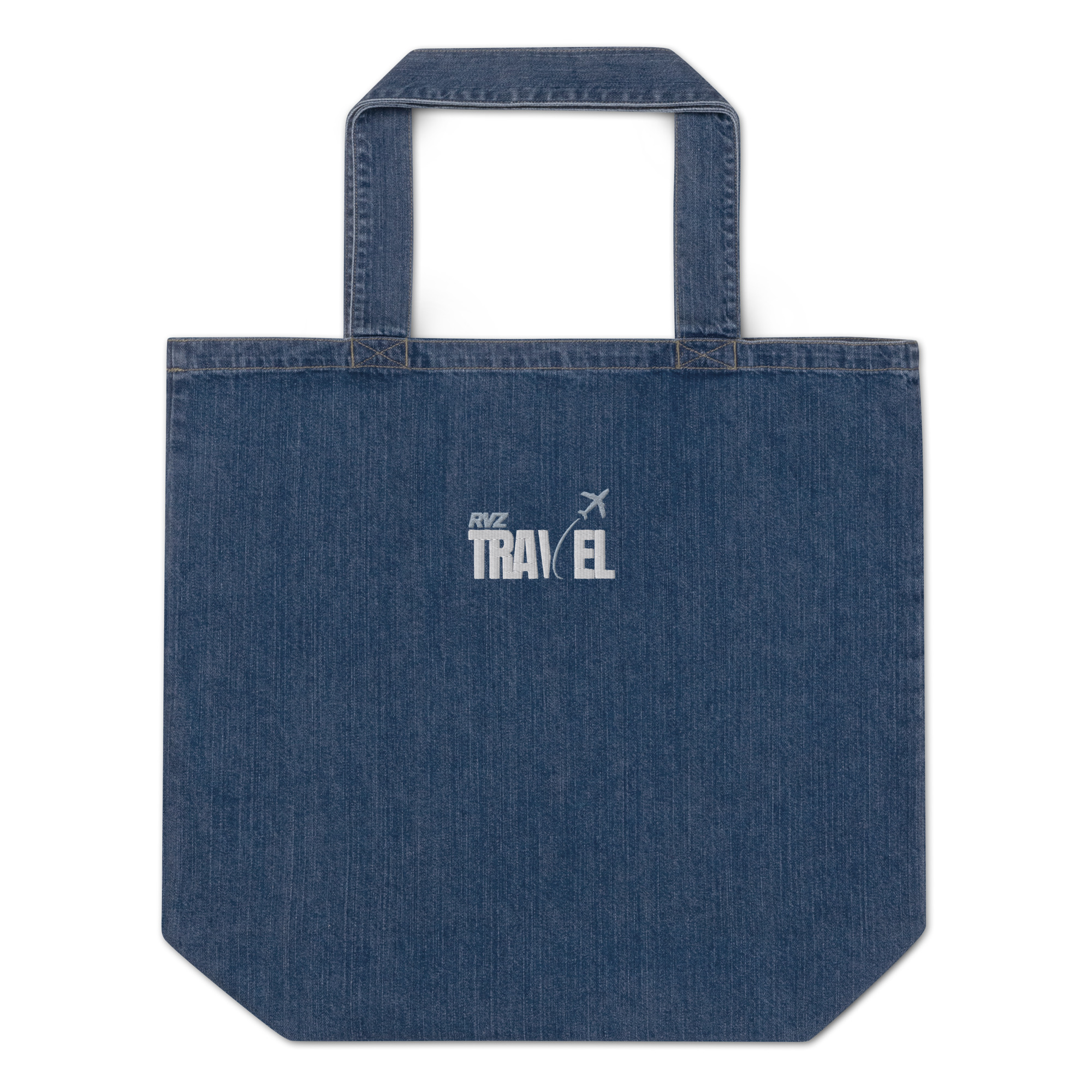 Organic denim tote bag