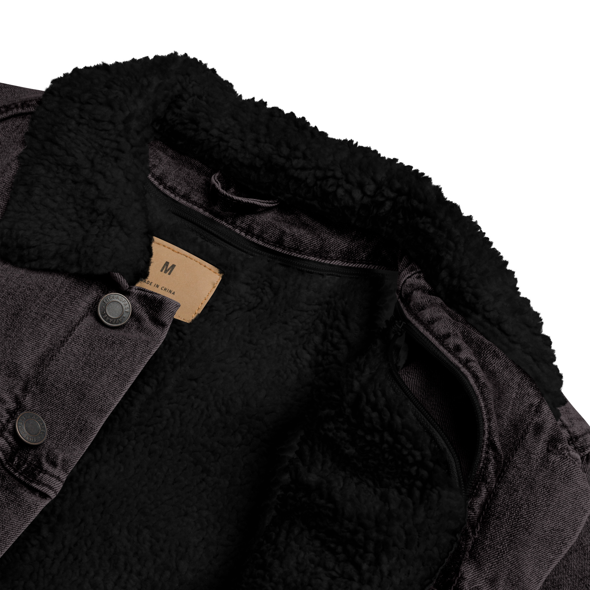 Unisex denim sherpa jacket - Image 9