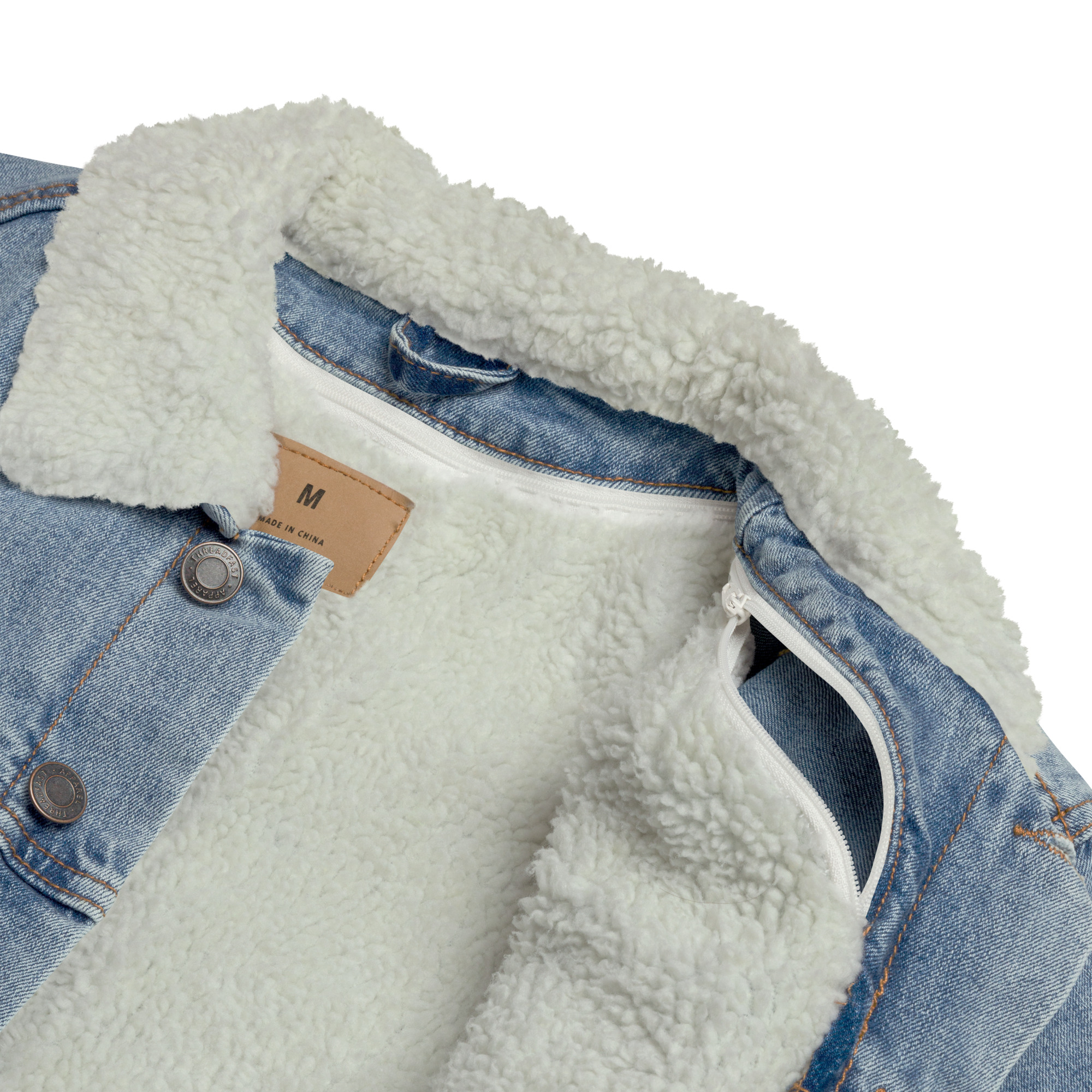 Unisex denim sherpa jacket - Image 10