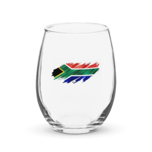 South Africa Flag Stemless wine glass