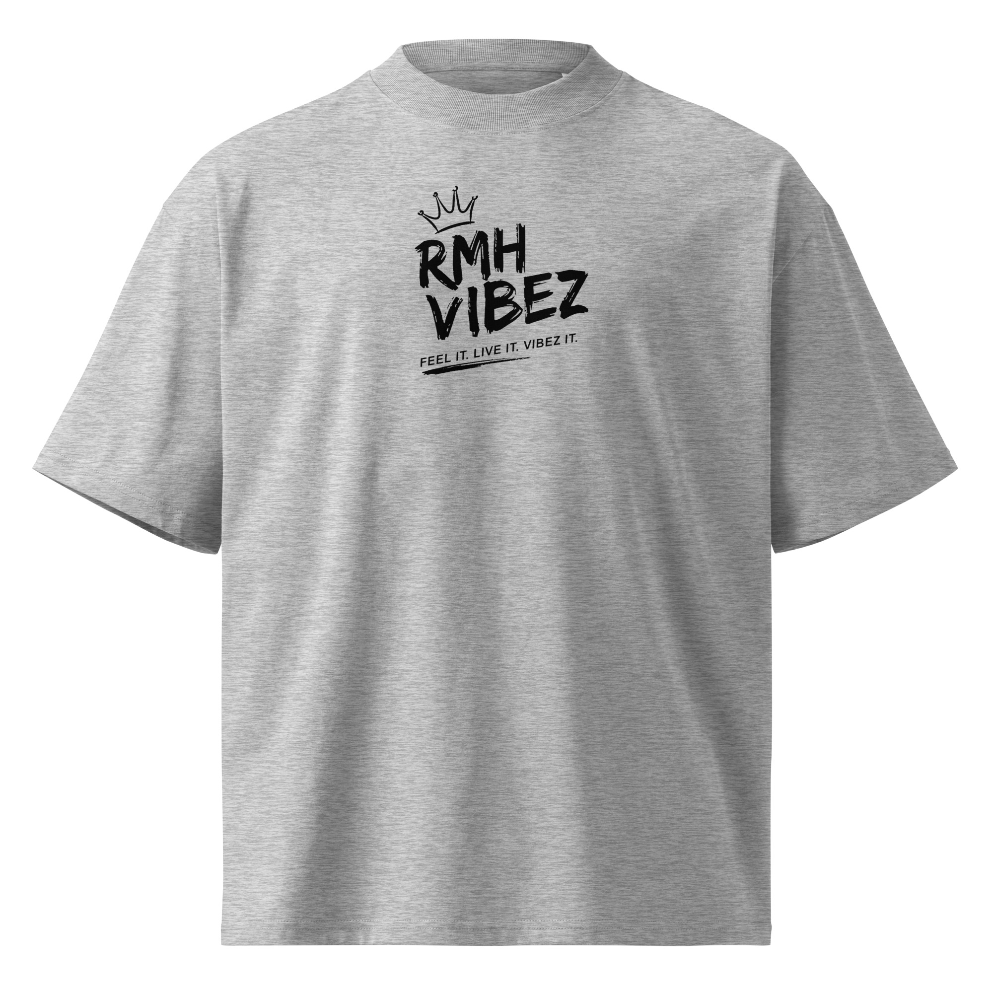 Unisex organic oversized high neck t-shirt